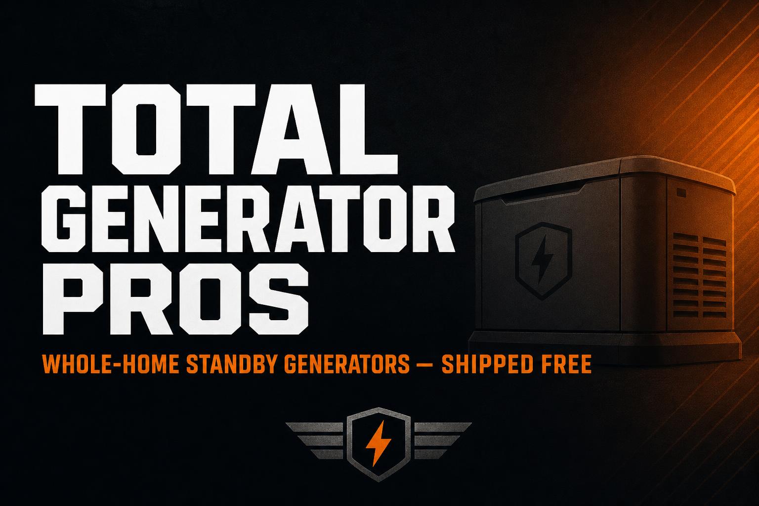 Total Generator Pros — Whole-Home Standby Generators, Shipped Free