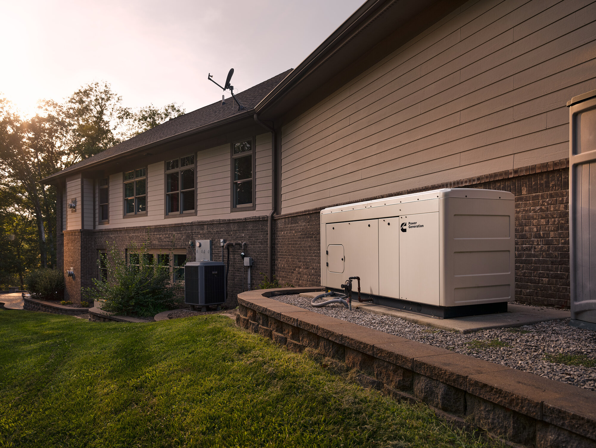 Large liquid-cooled commercial Cummins generator on-site