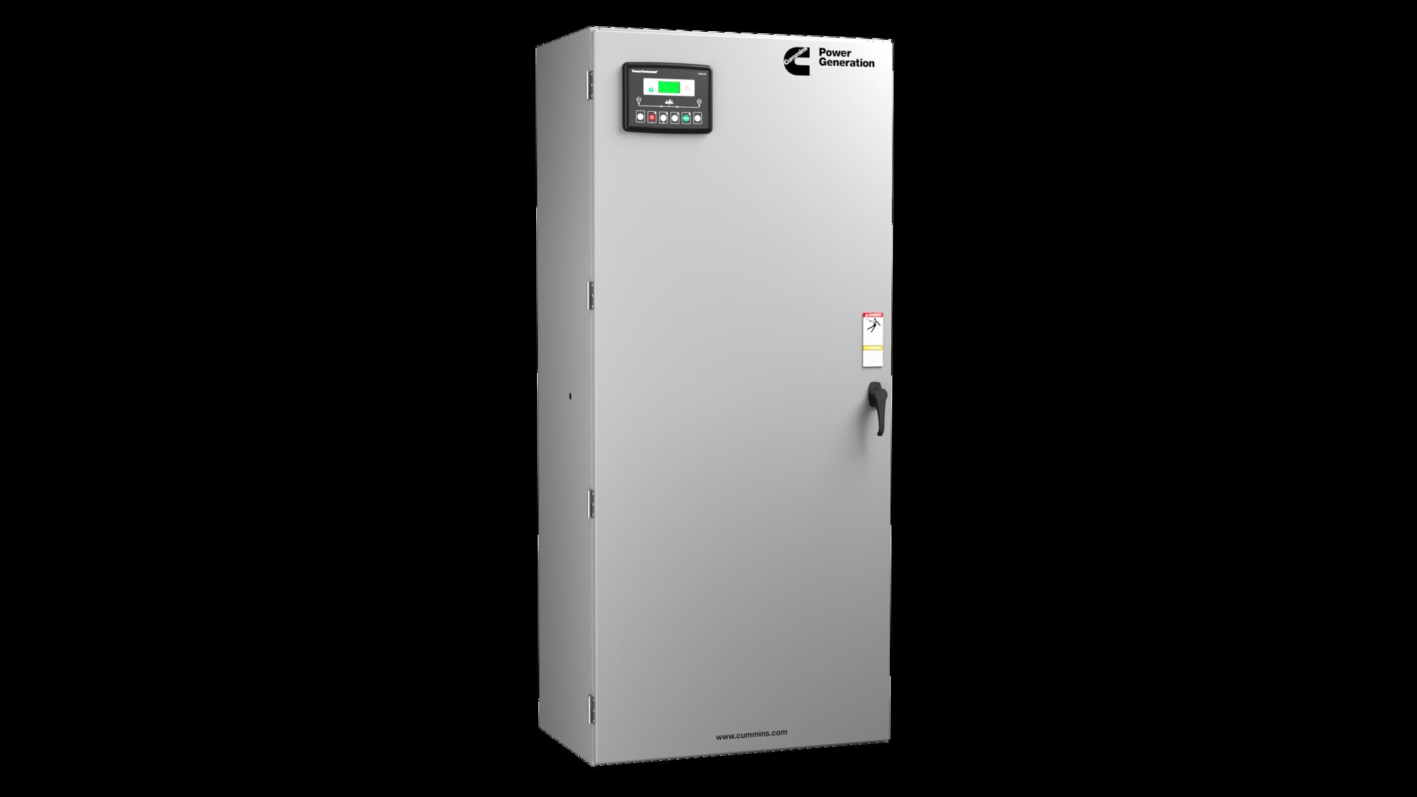 Cummins OTEC automatic transfer switch mounted on a residential wall